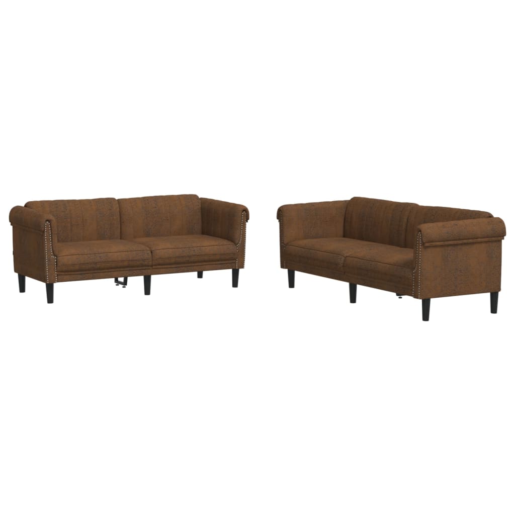 2-delige Loungeset fluweel bruin is nu te koop bij PeponiXL, paradijselijk wonen!