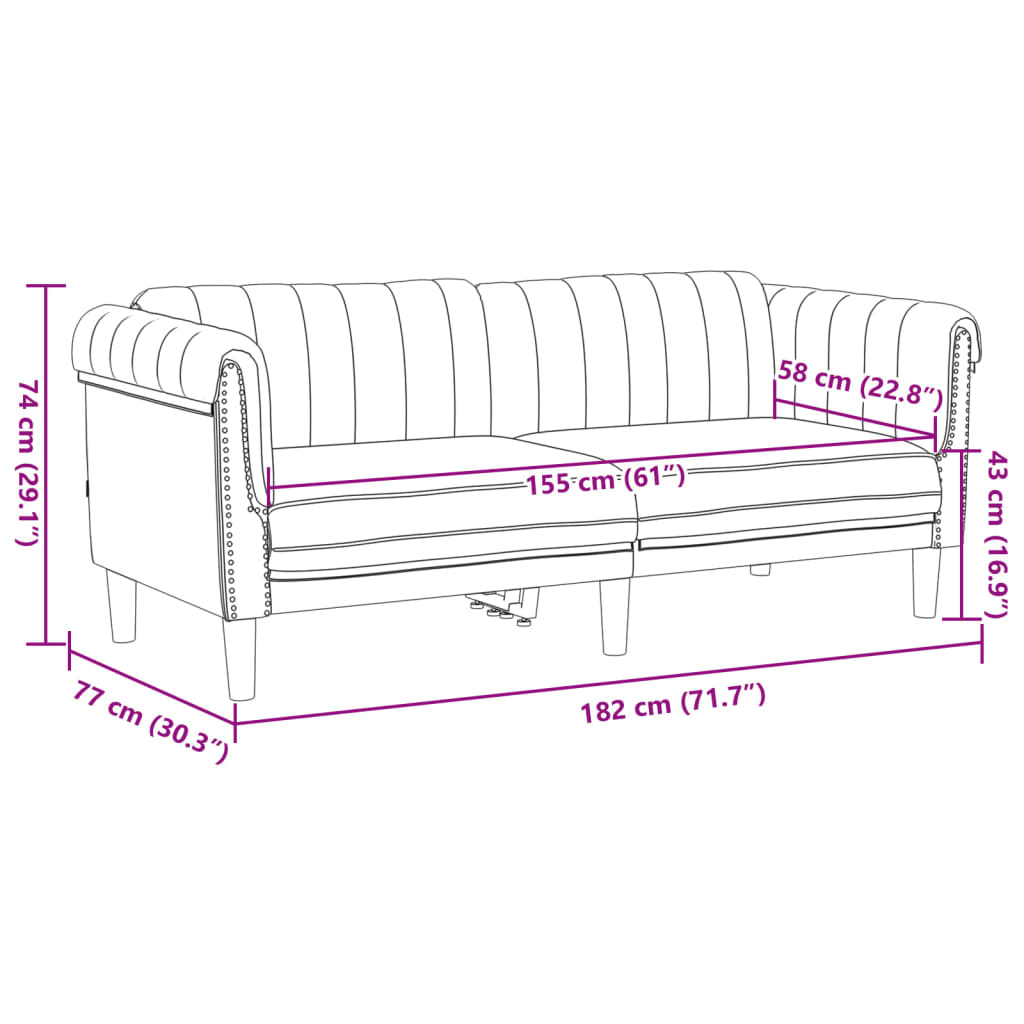 2-delige Loungeset fluweel bruin is nu te koop bij PeponiXL, paradijselijk wonen!