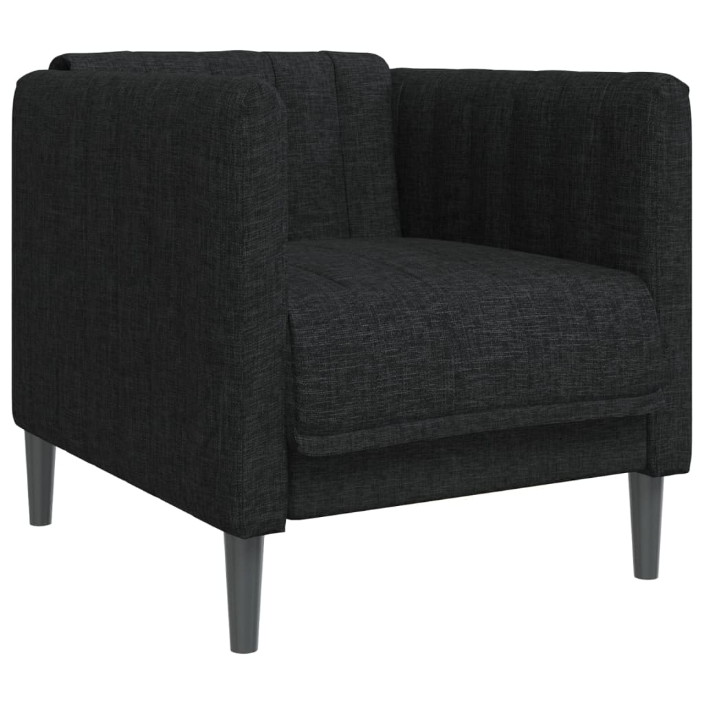 3-delige Loungeset stof zwart is nu te koop bij PeponiXL, paradijselijk wonen!