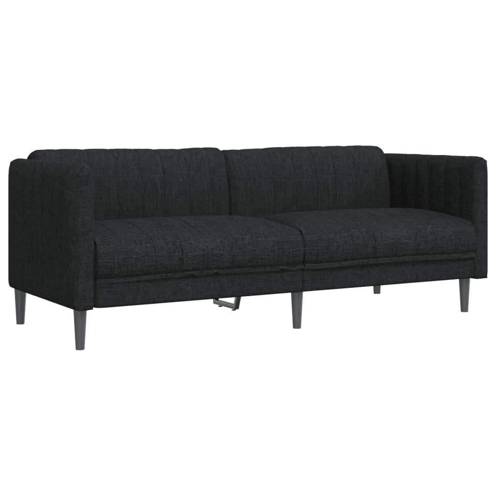3-delige Loungeset stof zwart is nu te koop bij PeponiXL, paradijselijk wonen!