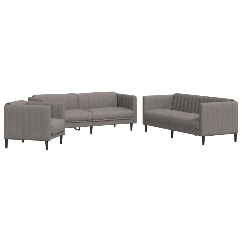 3-delige Loungeset stof taupe is nu te koop bij PeponiXL, paradijselijk wonen!