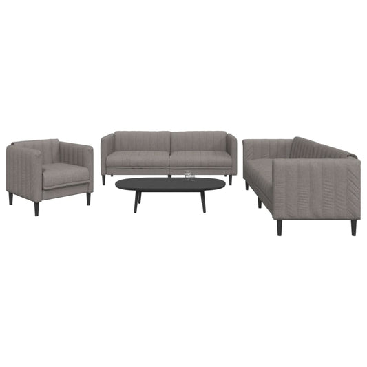 3-delige Loungeset stof taupe is nu te koop bij PeponiXL, paradijselijk wonen!