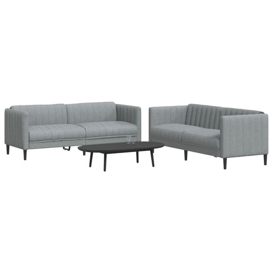 2-delige Loungeset stof lichtgrijs is nu te koop bij PeponiXL, paradijselijk wonen!