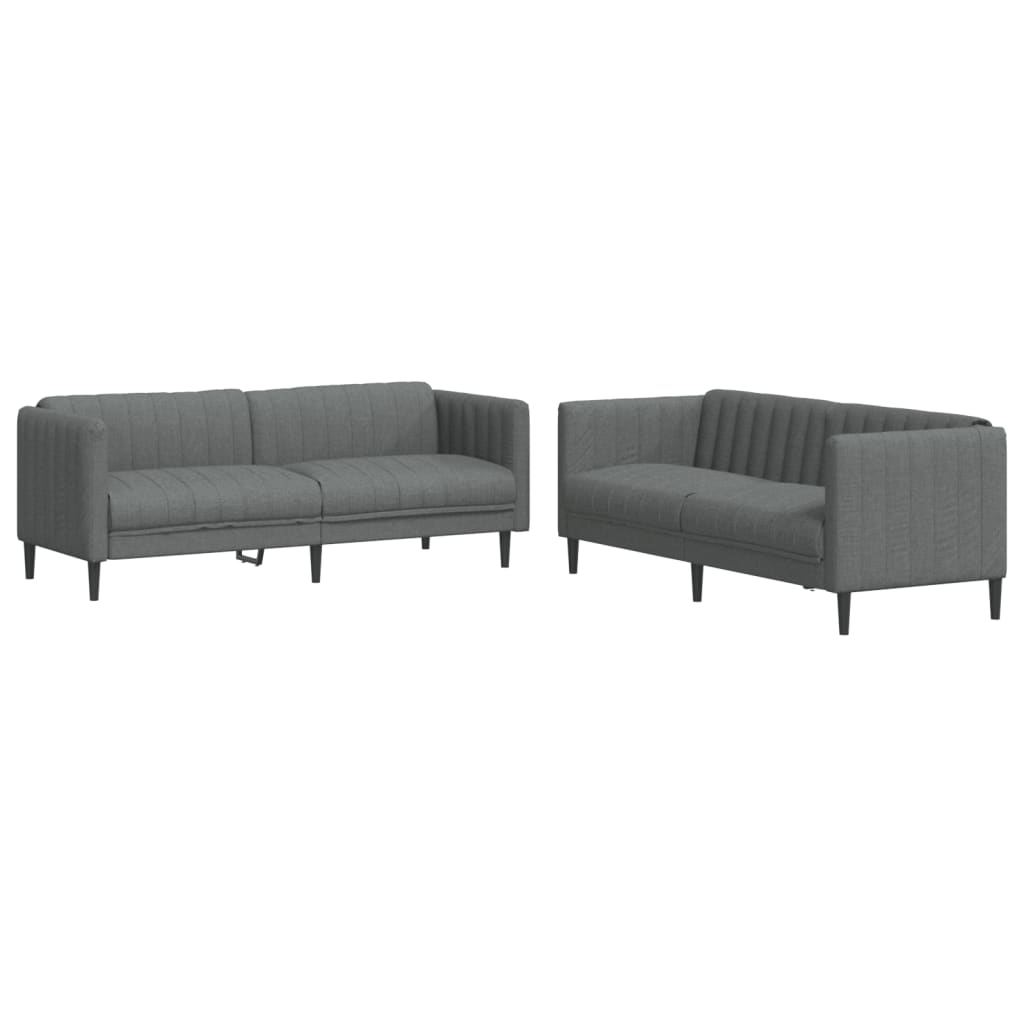 2-delige Loungeset stof donkergrijs is nu te koop bij PeponiXL, paradijselijk wonen!