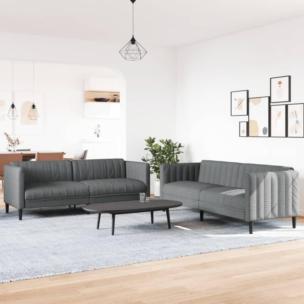 2-delige Loungeset stof donkergrijs is nu te koop bij PeponiXL, paradijselijk wonen!