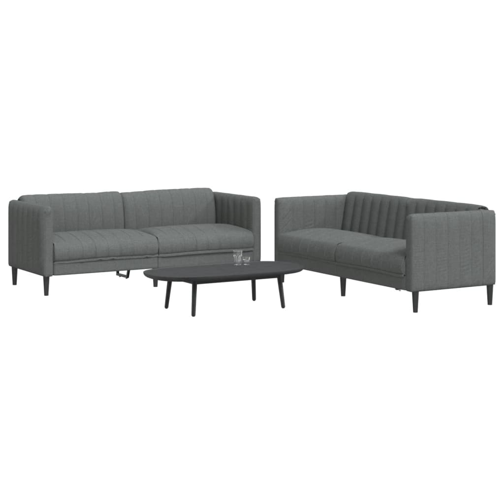 2-delige Loungeset stof donkergrijs is nu te koop bij PeponiXL, paradijselijk wonen!