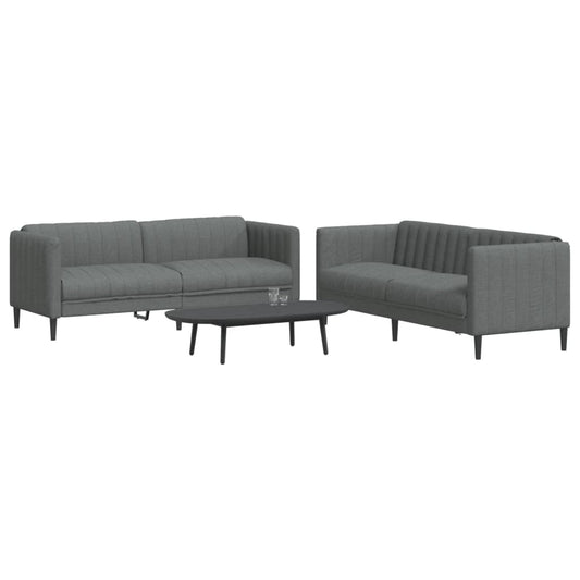 2-delige Loungeset stof donkergrijs is nu te koop bij PeponiXL, paradijselijk wonen!