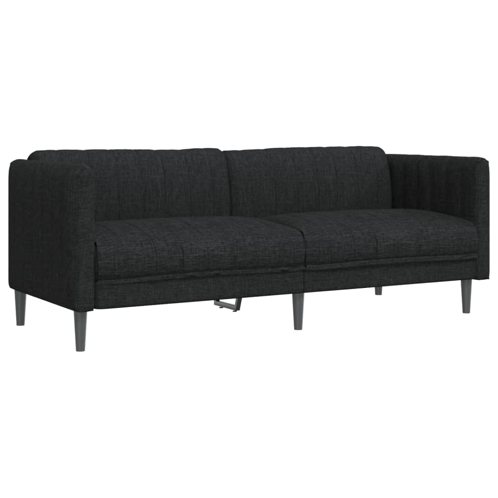 2-delige Loungeset stof zwart is nu te koop bij PeponiXL, paradijselijk wonen!