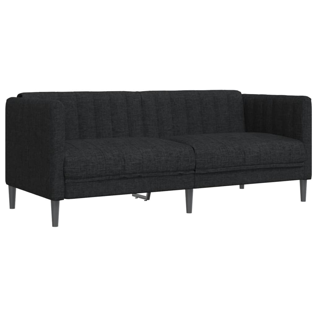 2-delige Loungeset stof zwart is nu te koop bij PeponiXL, paradijselijk wonen!