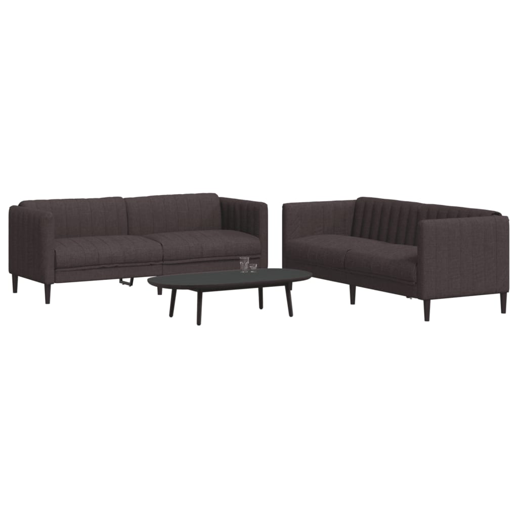 2-delige Loungeset stof donkerbruin is nu te koop bij PeponiXL, paradijselijk wonen!