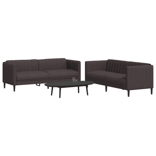 2-delige Loungeset stof donkerbruin is nu te koop bij PeponiXL, paradijselijk wonen!
