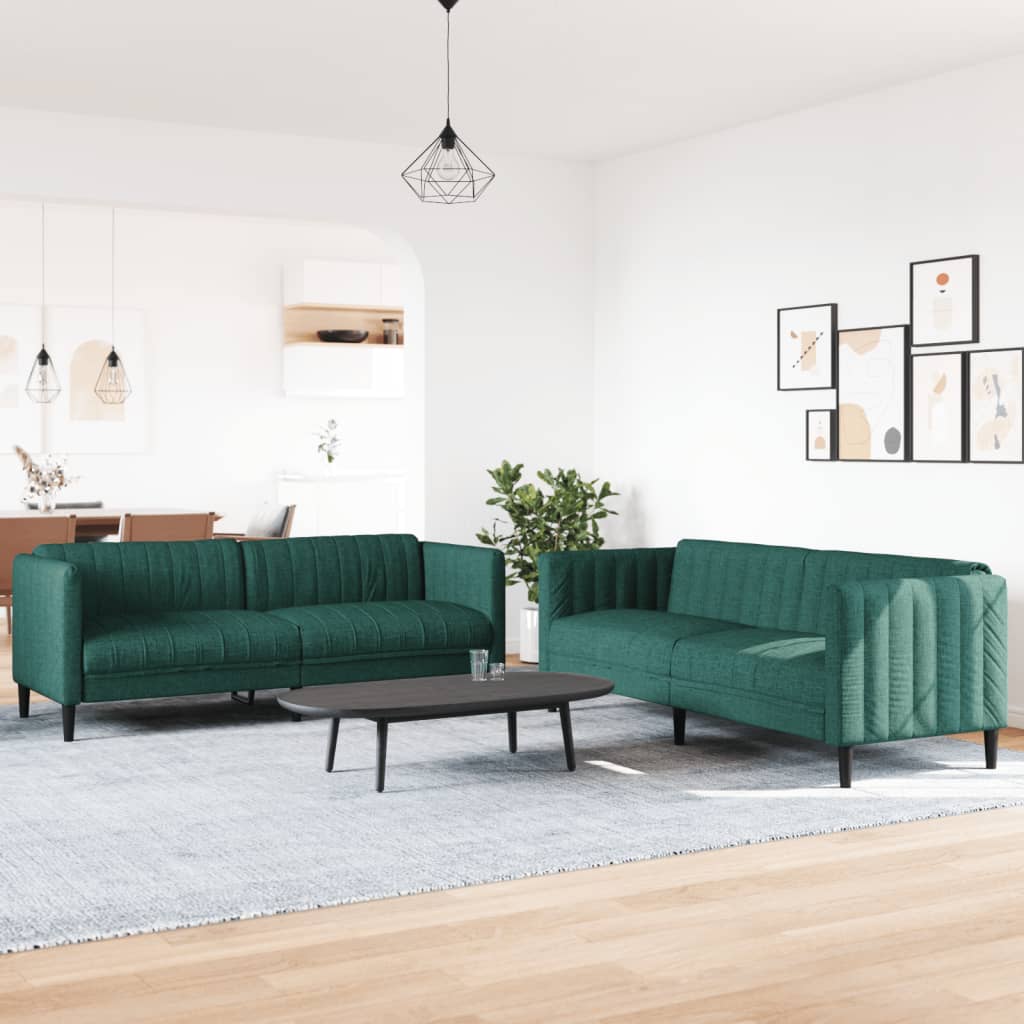 2-delige Loungeset stof donkergroen is nu te koop bij PeponiXL, paradijselijk wonen!
