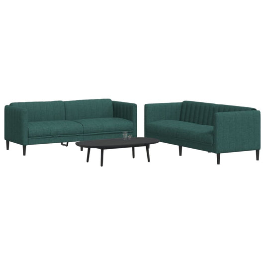 2-delige Loungeset stof donkergroen is nu te koop bij PeponiXL, paradijselijk wonen!