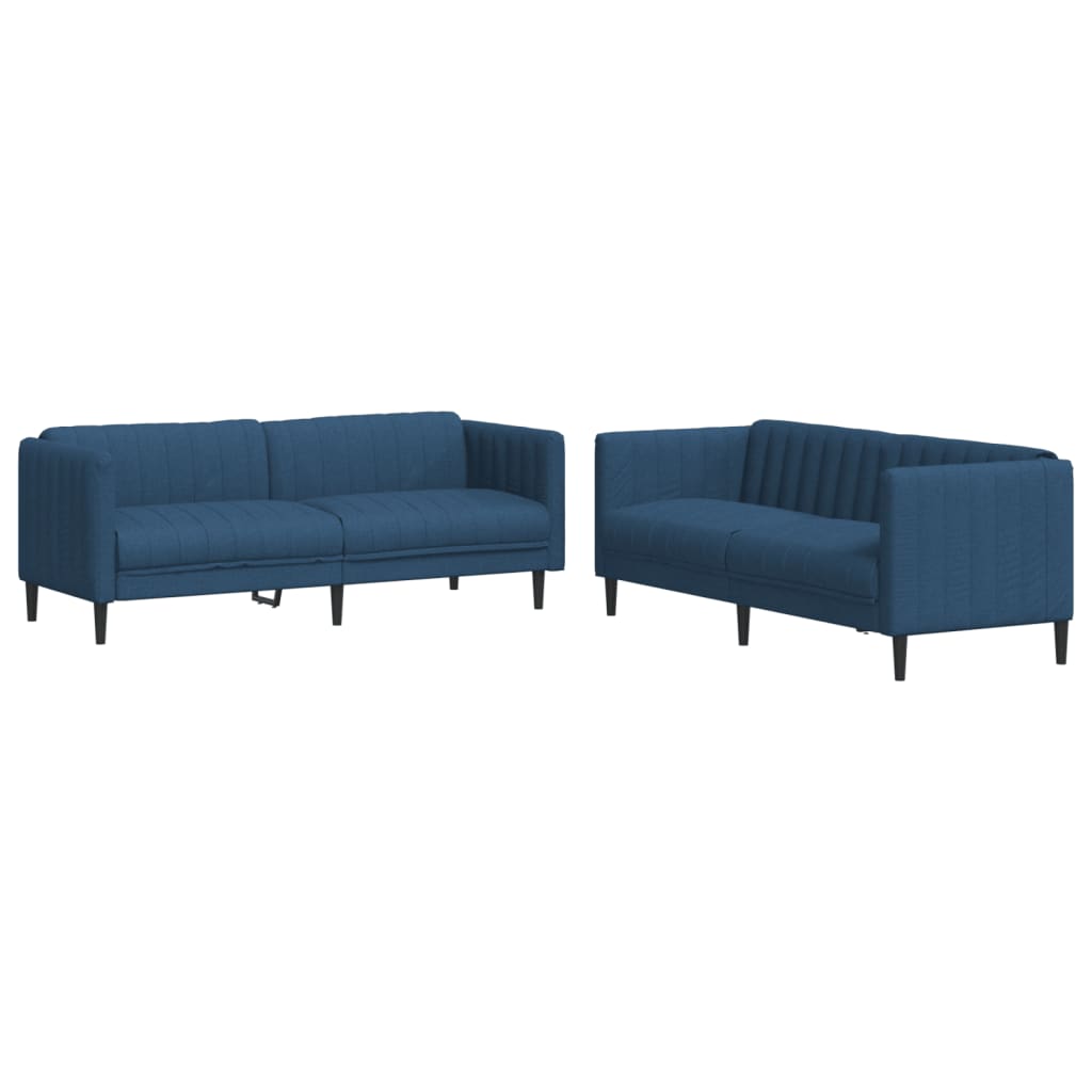 2-delige Loungeset stof blauw is nu te koop bij PeponiXL, paradijselijk wonen!