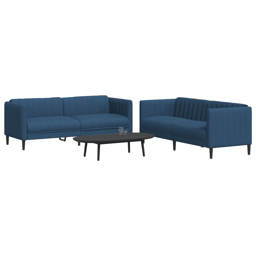 2-delige Loungeset stof blauw is nu te koop bij PeponiXL, paradijselijk wonen!