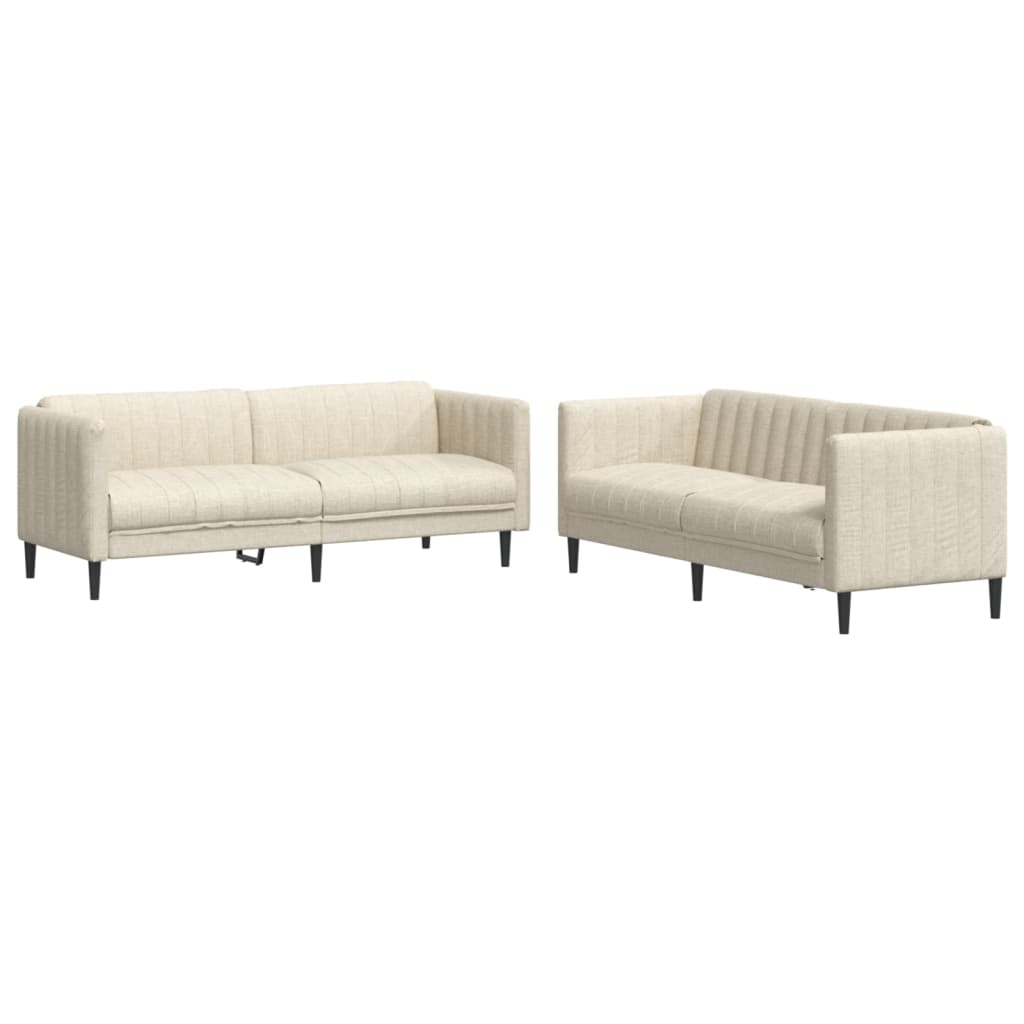 2-delige Loungeset stof crèmekleurig is nu te koop bij PeponiXL, paradijselijk wonen!