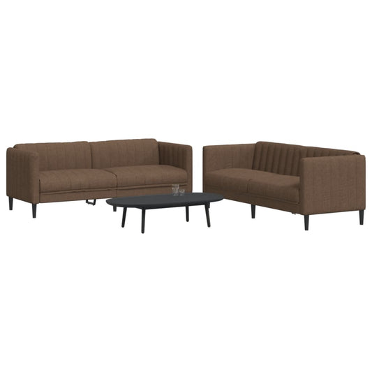 2-delige Loungeset stof bruin is nu te koop bij PeponiXL, paradijselijk wonen!
