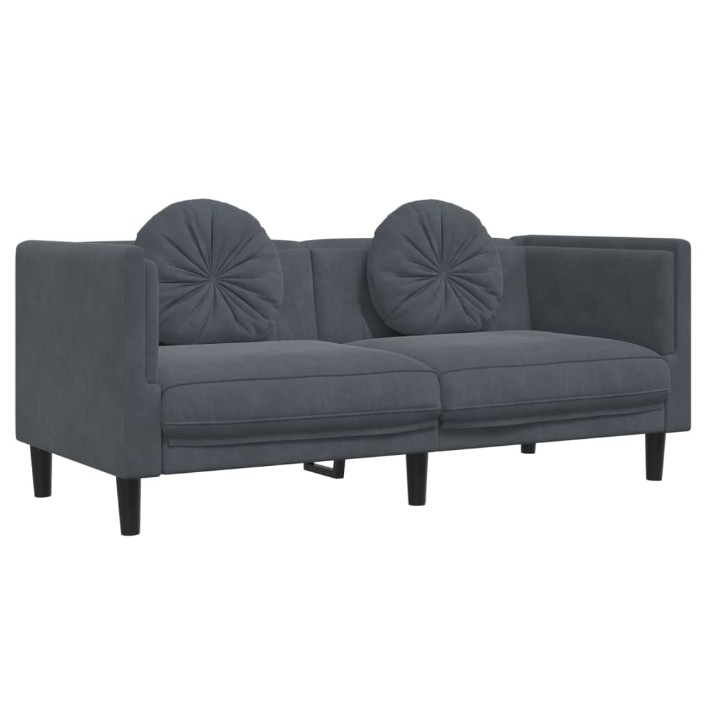 3-delige Loungeset met kussens fluweel donkergrijs is nu te koop bij PeponiXL, paradijselijk wonen!