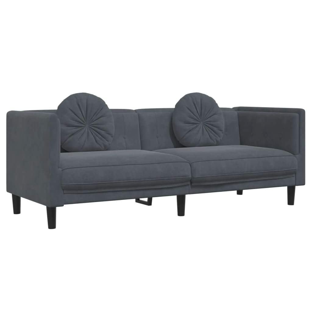 3-delige Loungeset met kussens fluweel donkergrijs is nu te koop bij PeponiXL, paradijselijk wonen!