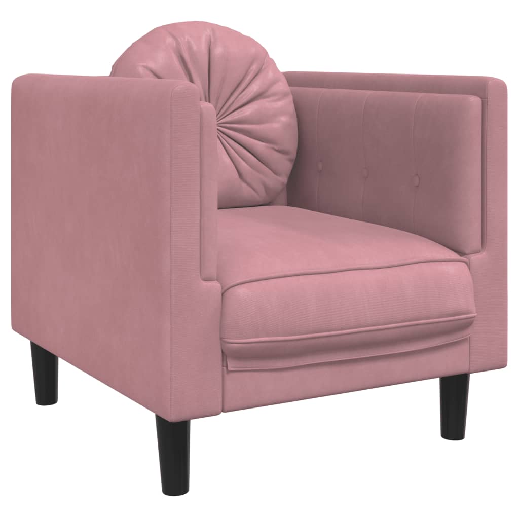 3-delige Loungeset met kussens fluweel roze is nu te koop bij PeponiXL, paradijselijk wonen!