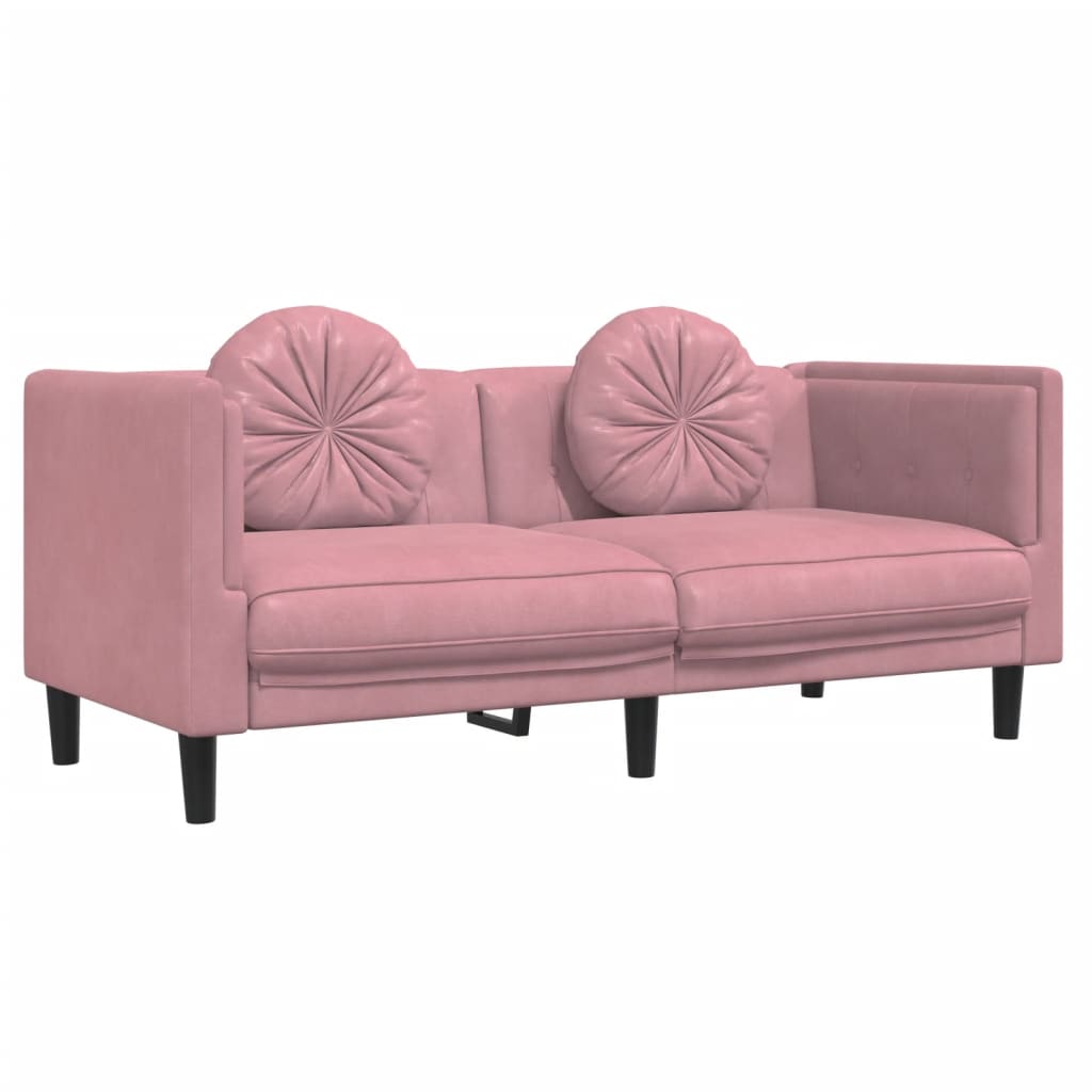 3-delige Loungeset met kussens fluweel roze is nu te koop bij PeponiXL, paradijselijk wonen!