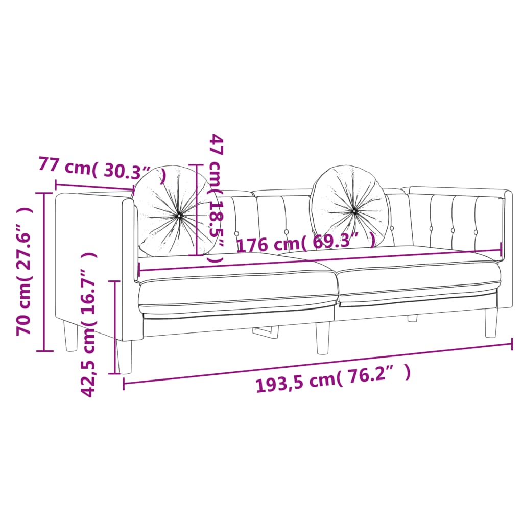 3-delige Loungeset met kussens fluweel roze is nu te koop bij PeponiXL, paradijselijk wonen!