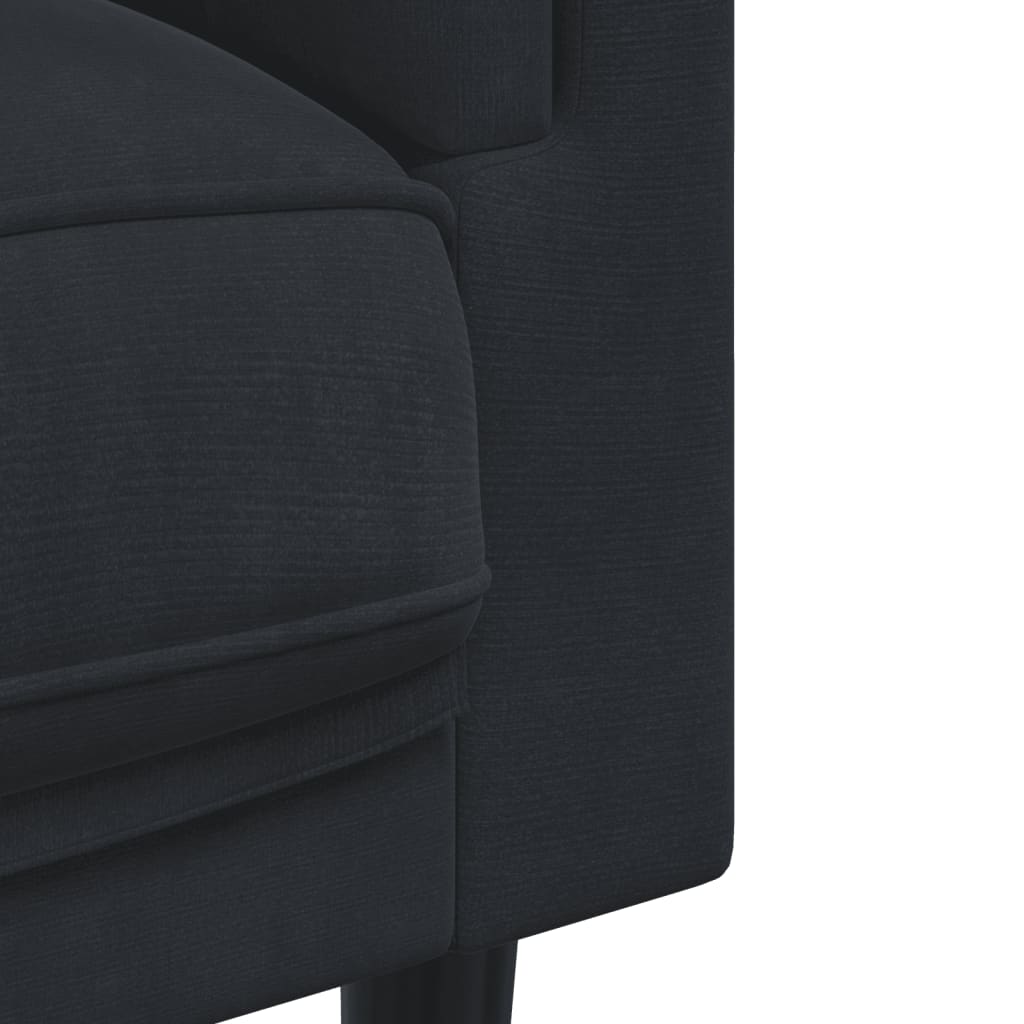 3-delige Loungeset met kussens fluweel zwart is nu te koop bij PeponiXL, paradijselijk wonen!