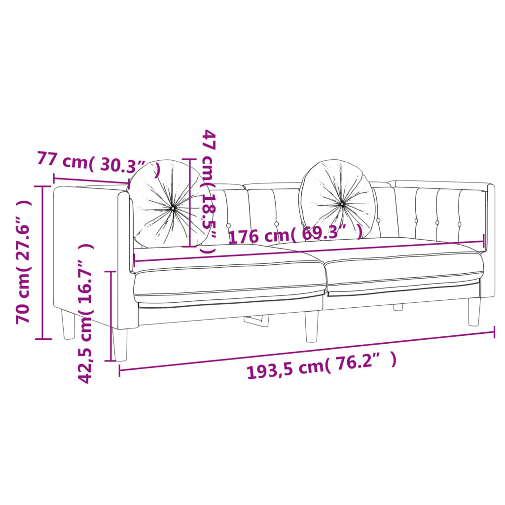 3-delige Loungeset met kussens fluweel zwart is nu te koop bij PeponiXL, paradijselijk wonen!