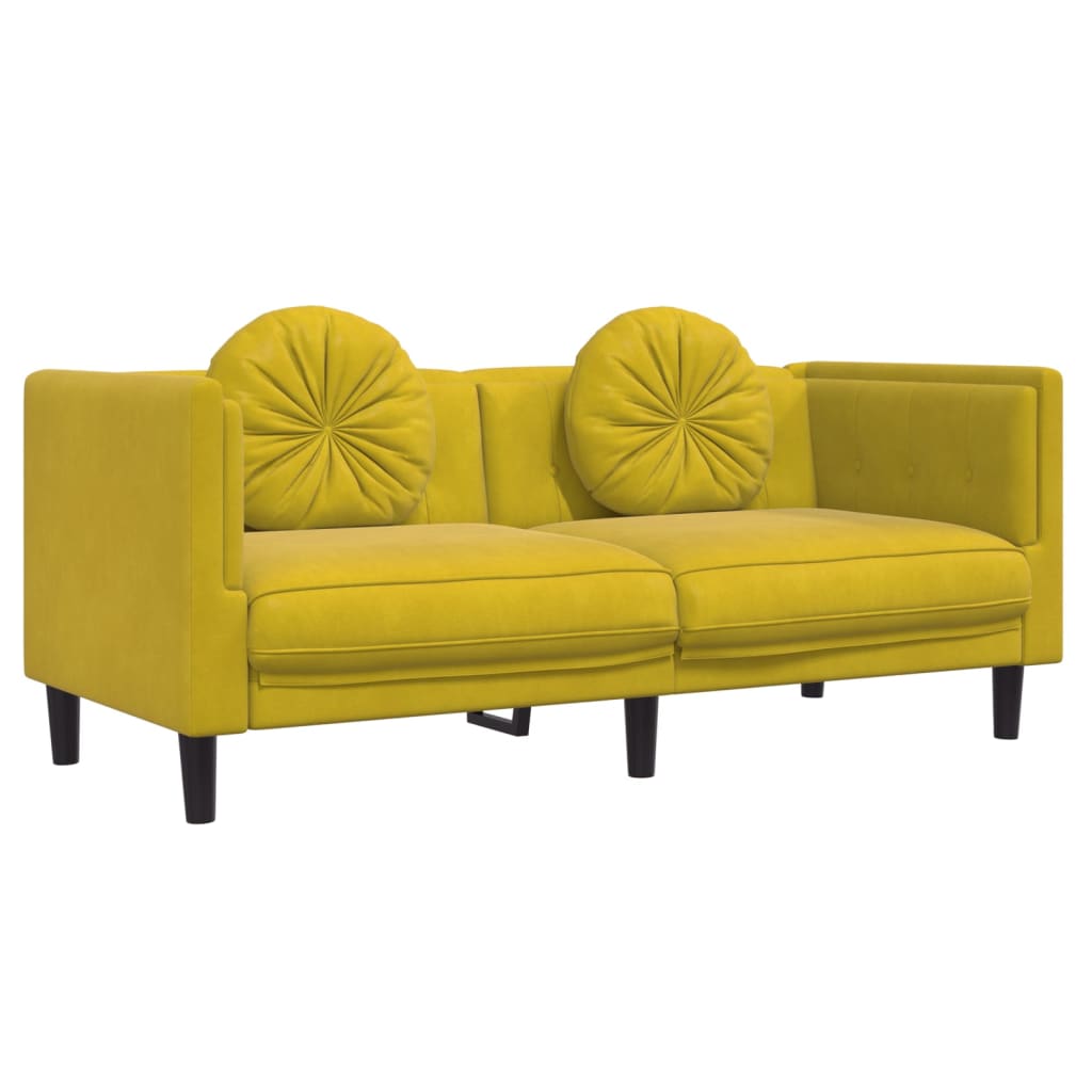 3-delige Loungeset met kussens fluweel geel is nu te koop bij PeponiXL, paradijselijk wonen!