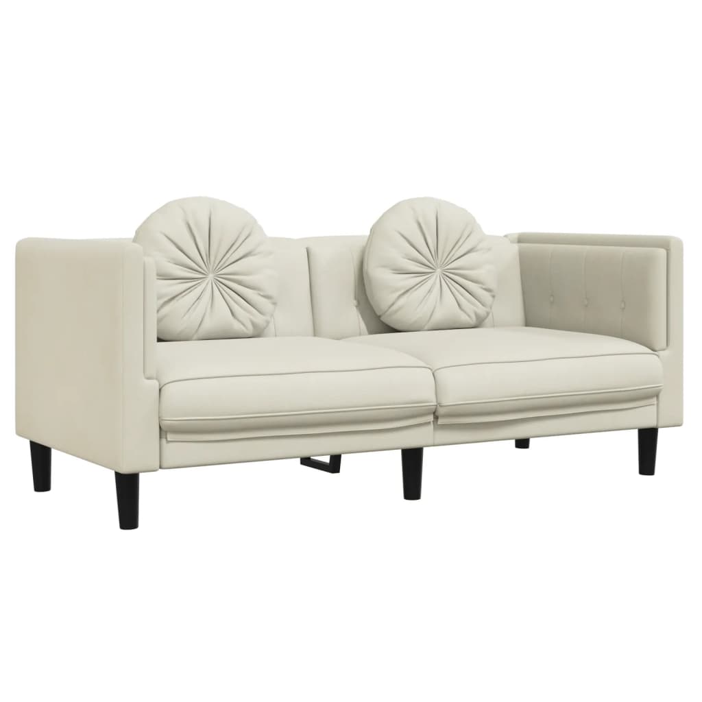 3-delige Loungeset met kussens fluweel crèmekleurig is nu te koop bij PeponiXL, paradijselijk wonen!