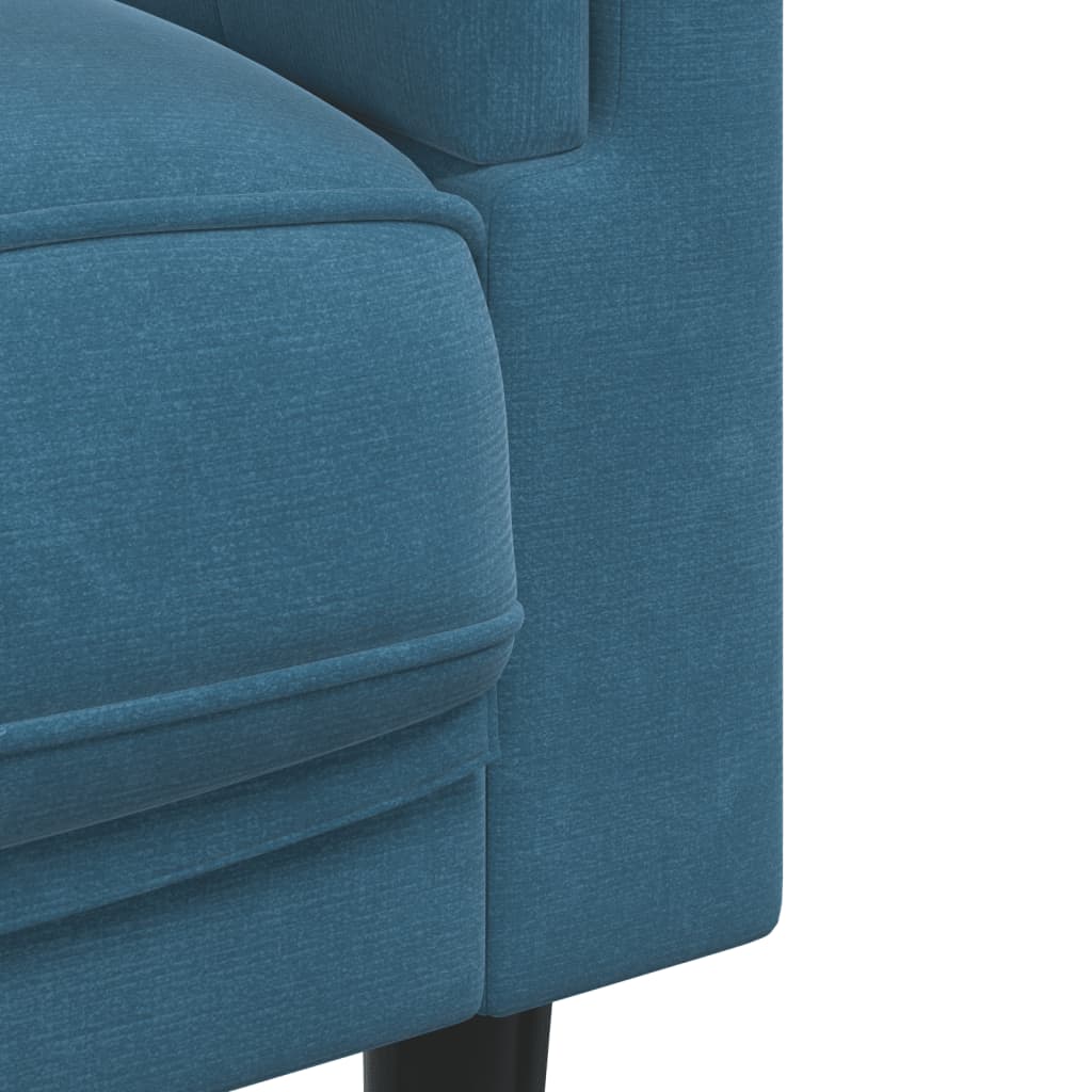 3-delige Loungeset met kussens fluweel blauw is nu te koop bij PeponiXL, paradijselijk wonen!