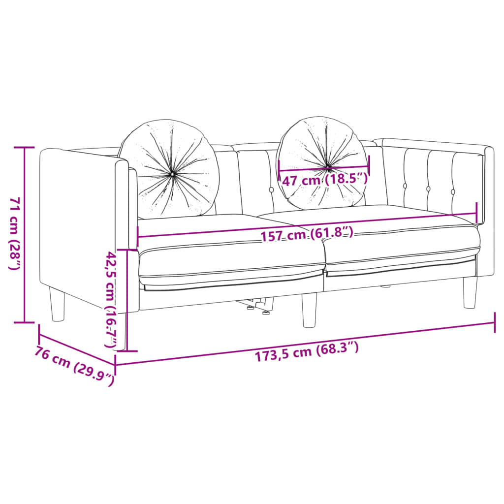 3-delige Loungeset met kussens fluweel bruin is nu te koop bij PeponiXL, paradijselijk wonen!