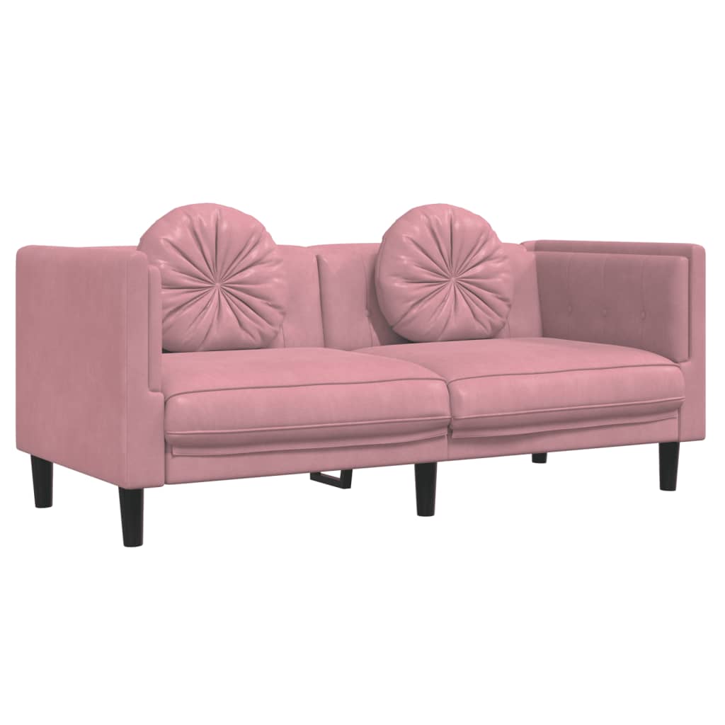 2-delige Loungeset met kussens fluweel roze is nu te koop bij PeponiXL, paradijselijk wonen!