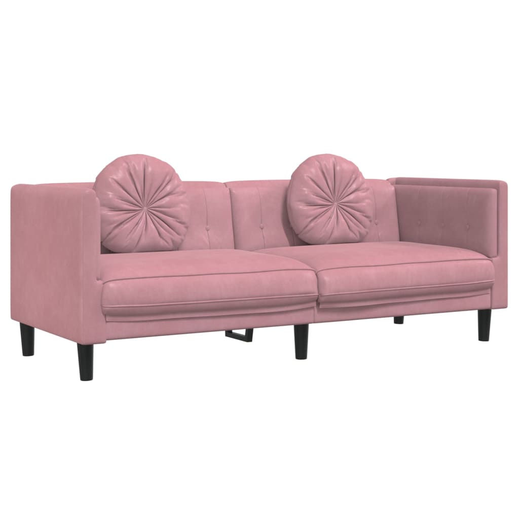 2-delige Loungeset met kussens fluweel roze is nu te koop bij PeponiXL, paradijselijk wonen!