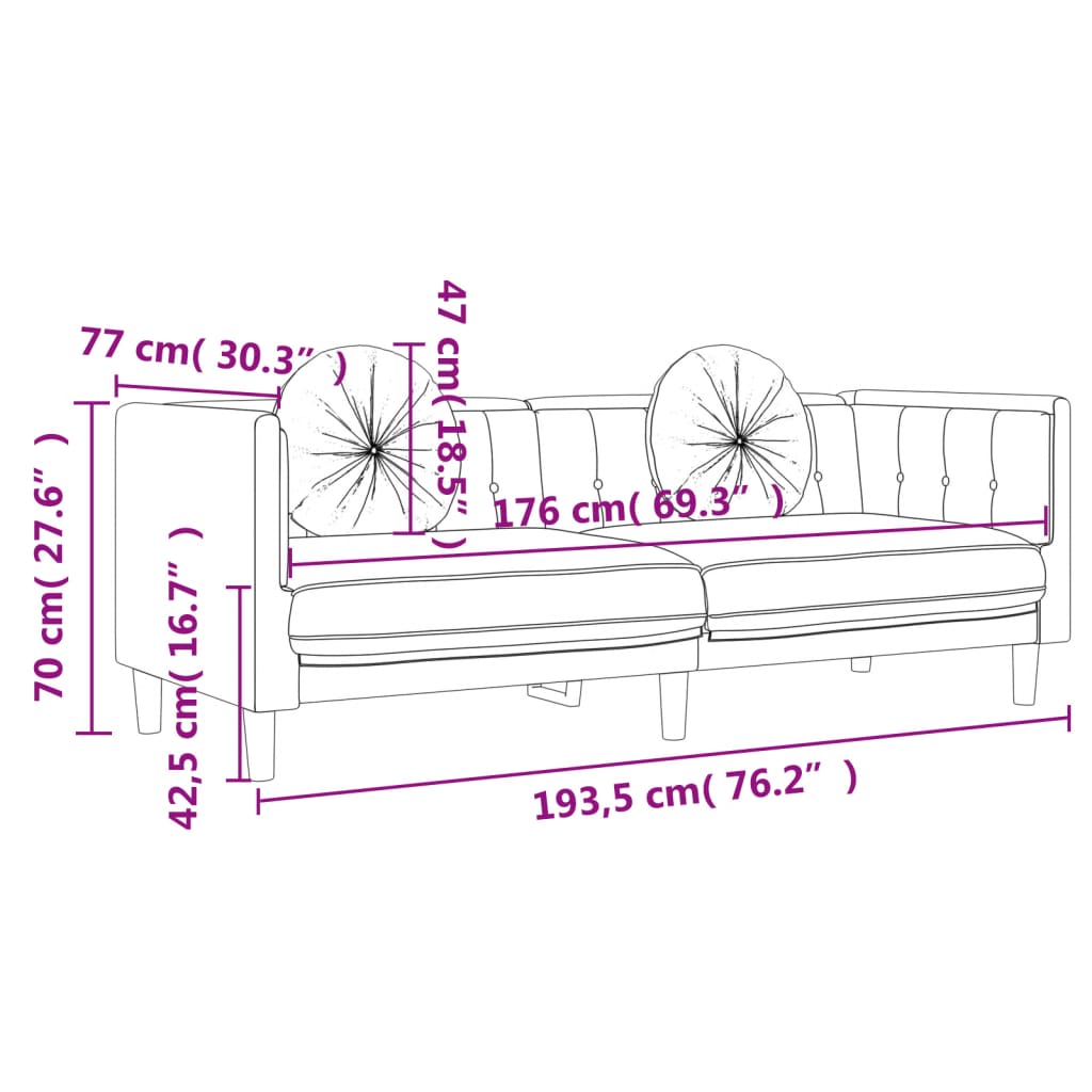 2-delige Loungeset met kussens fluweel zwart is nu te koop bij PeponiXL, paradijselijk wonen!