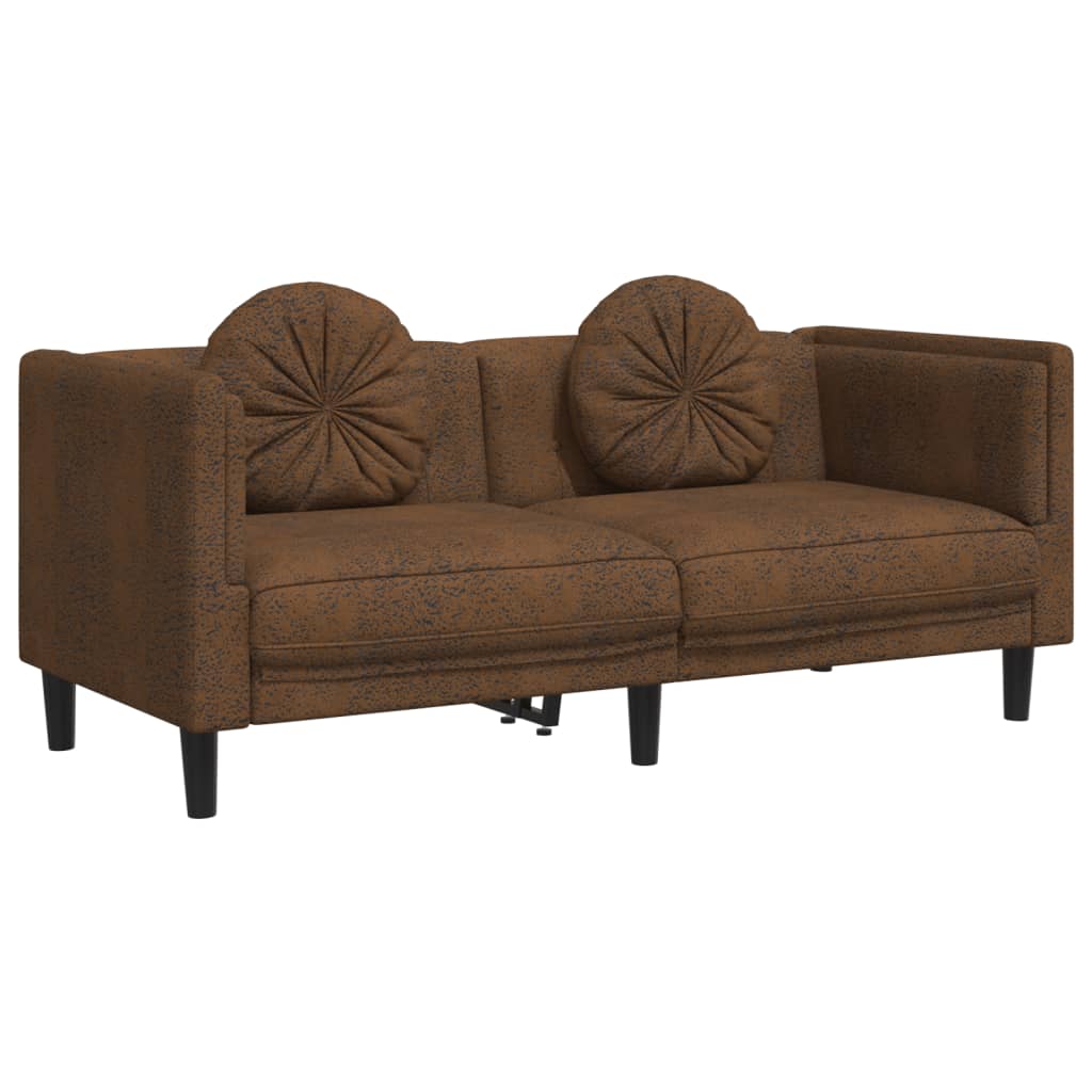 2-delige Loungeset met kussens fluweel bruin is nu te koop bij PeponiXL, paradijselijk wonen!