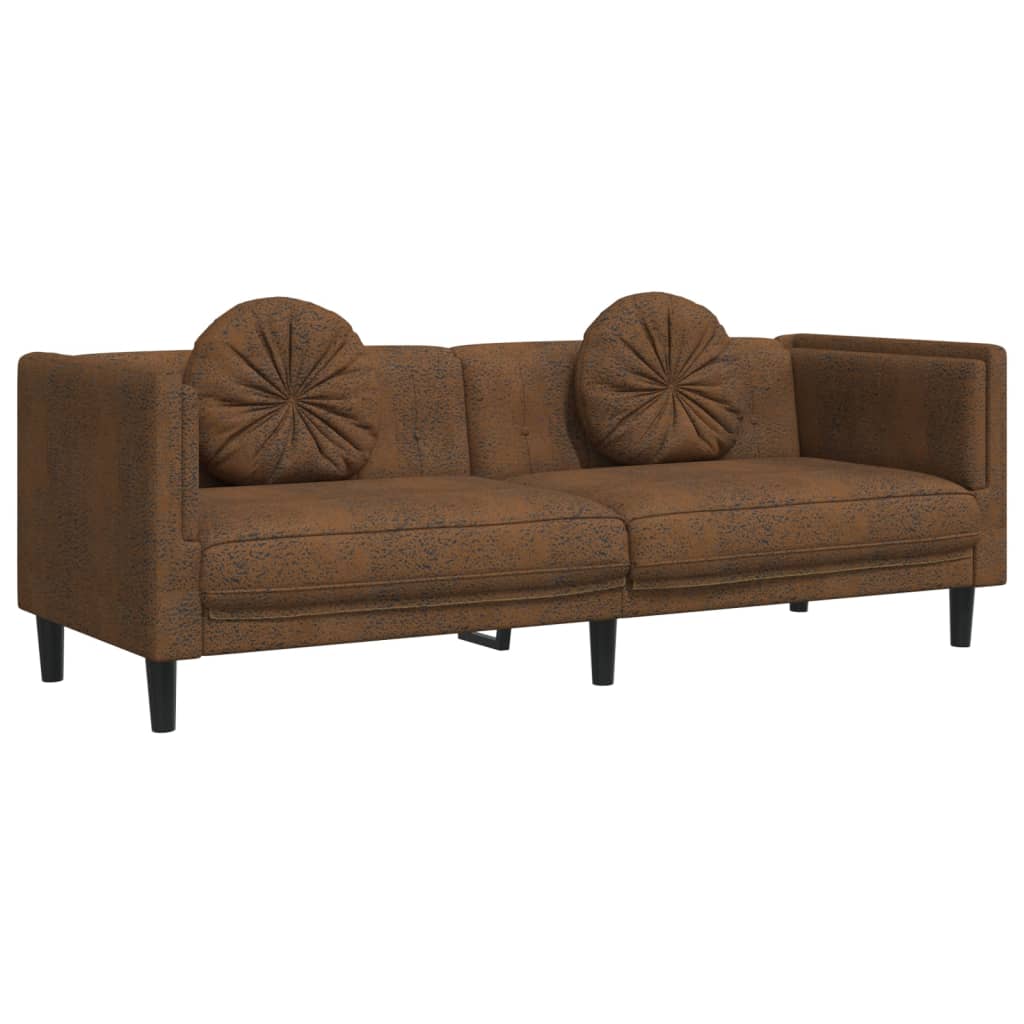 2-delige Loungeset met kussens fluweel bruin is nu te koop bij PeponiXL, paradijselijk wonen!