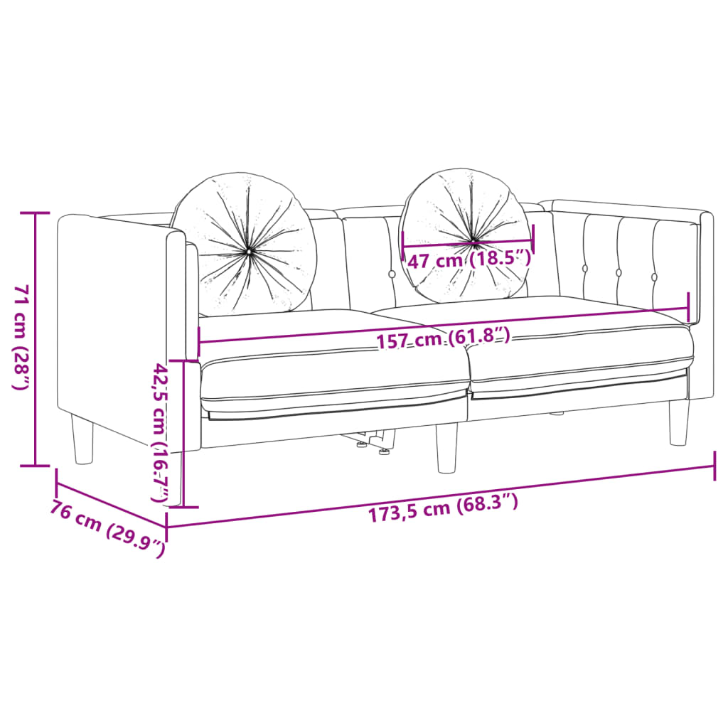 2-delige Loungeset met kussens fluweel bruin is nu te koop bij PeponiXL, paradijselijk wonen!