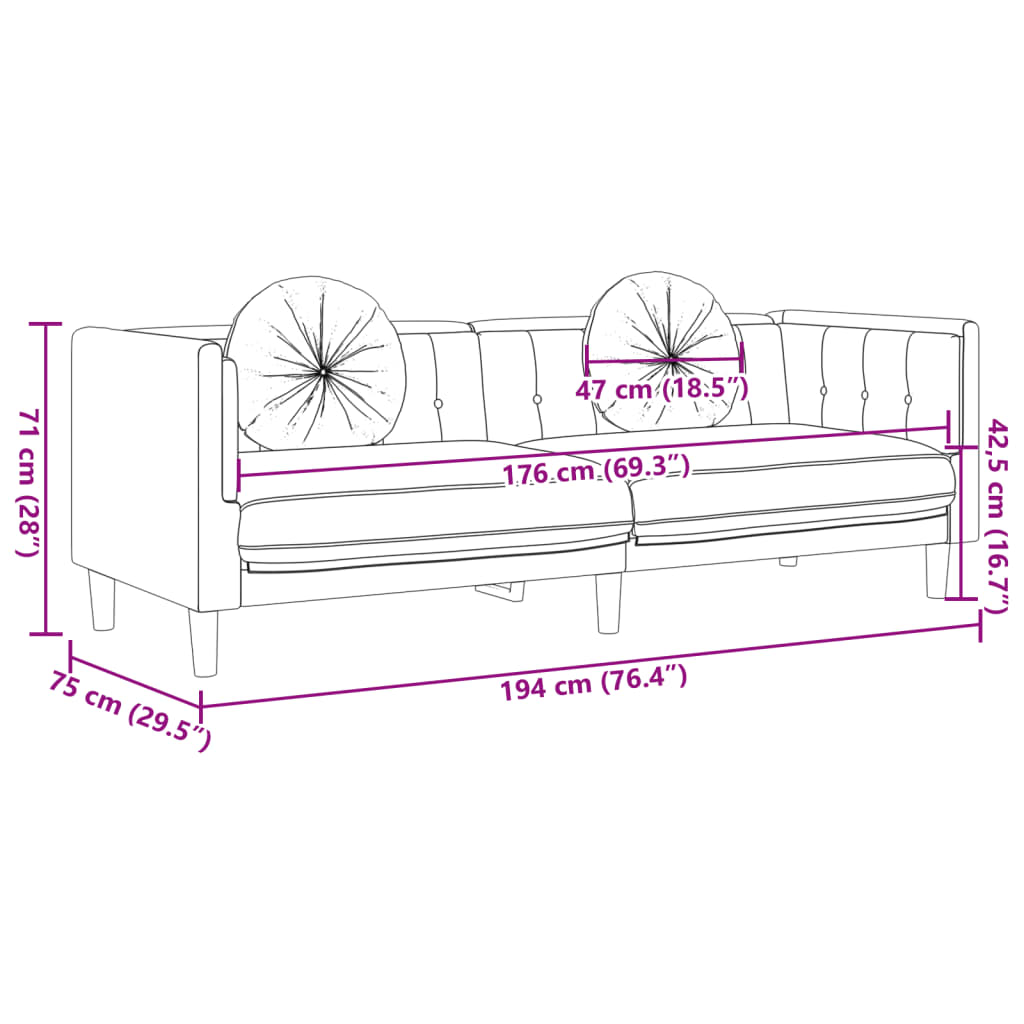2-delige Loungeset met kussens fluweel bruin is nu te koop bij PeponiXL, paradijselijk wonen!