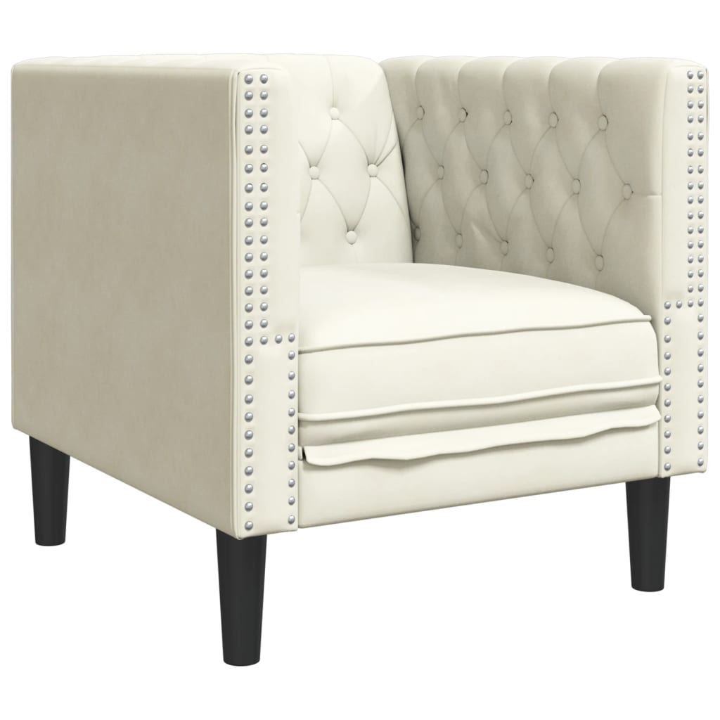 3-delige Loungeset Chesterfield-stijl kunstleer crèmekleurig is nu te koop bij PeponiXL, paradijselijk wonen!