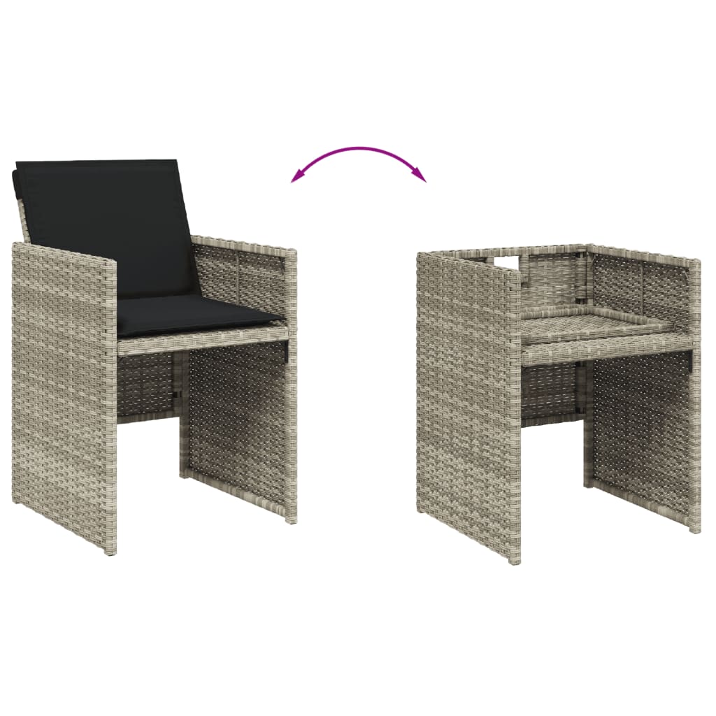 5-delige Tuinset met kussens poly rattan lichtgrijs is nu te koop bij PeponiXL, paradijselijk wonen!