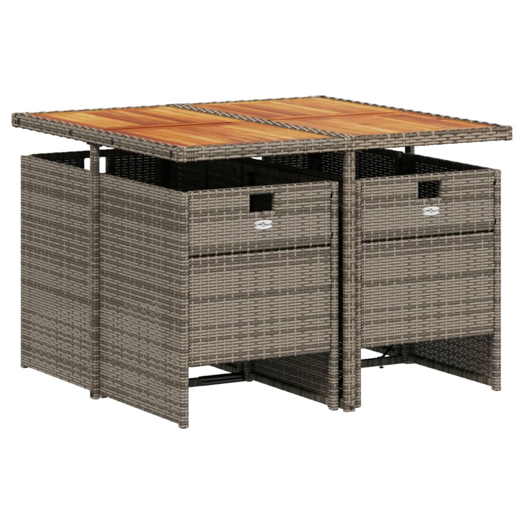 5-delige Tuinset met kussens poly rattan grijs is nu te koop bij PeponiXL, paradijselijk wonen!