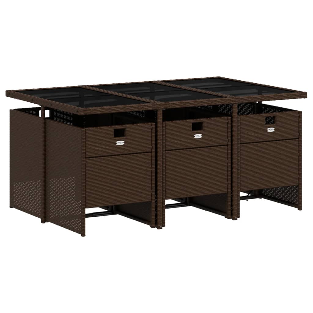 7-delige Tuinset met kussens poly rattan bruin is nu te koop bij PeponiXL, paradijselijk wonen!