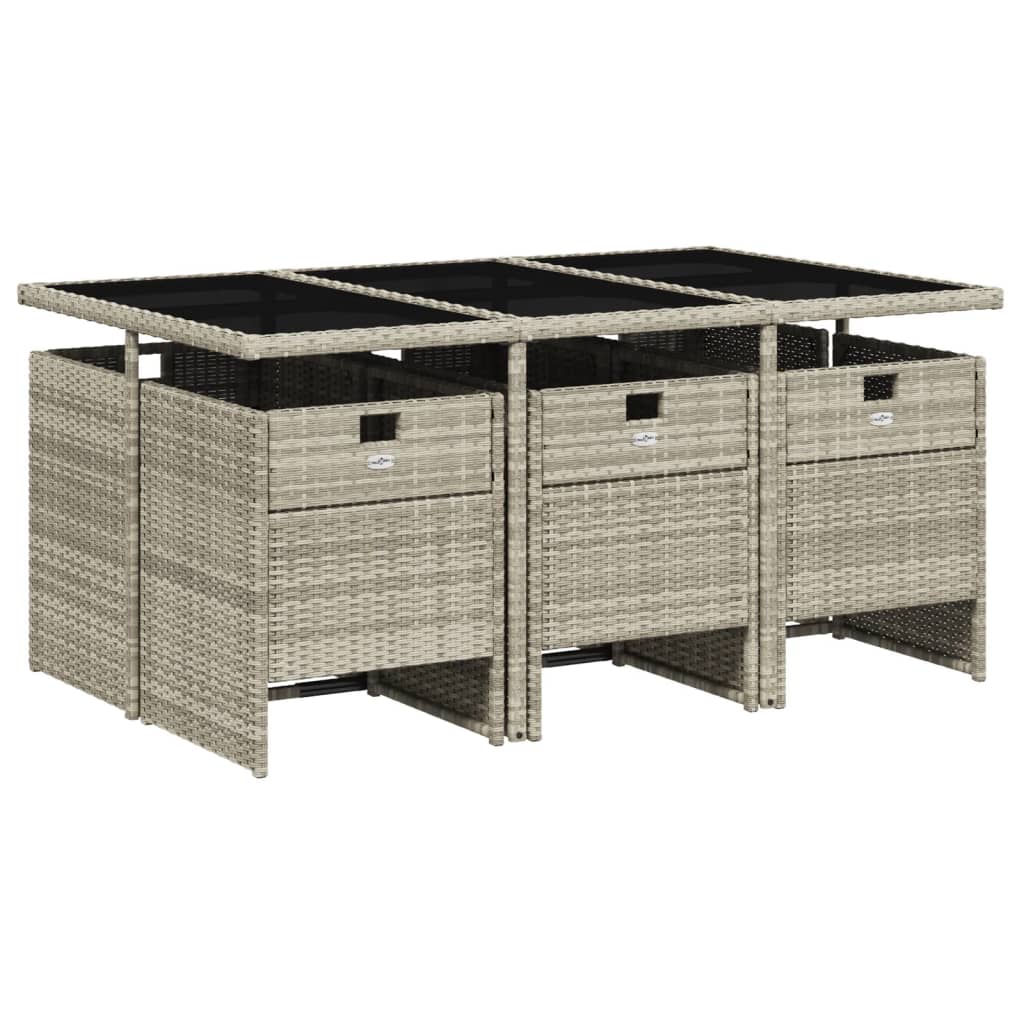 7-delige Tuinset met kussens poly rattan grijs is nu te koop bij PeponiXL, paradijselijk wonen!