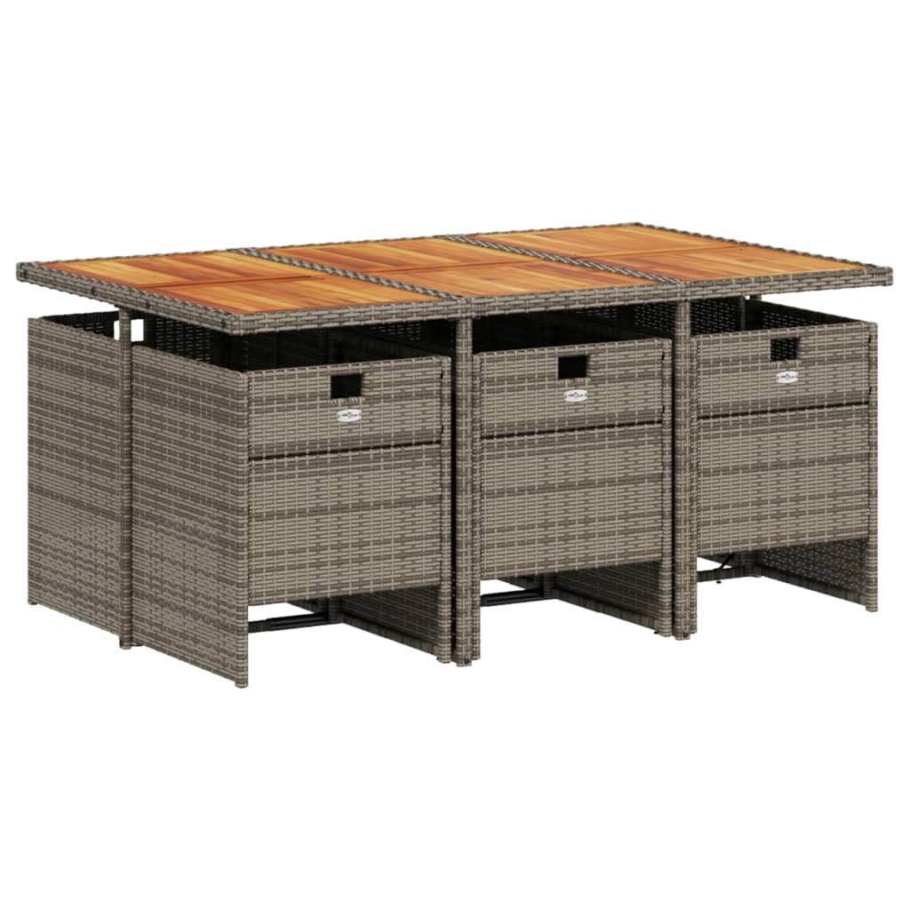 7-delige Tuinset met kussens poly rattan grijs is nu te koop bij PeponiXL, paradijselijk wonen!