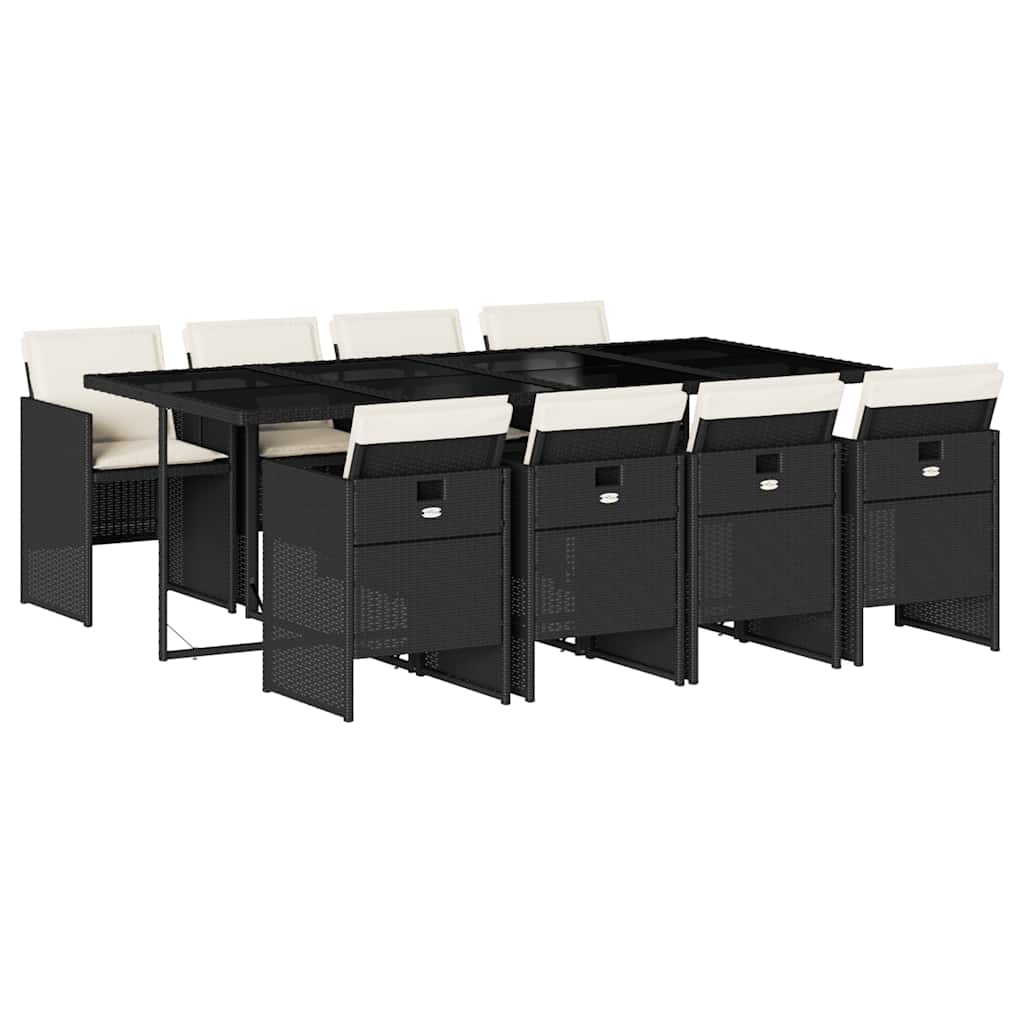 9-delige Tuinset poly rattan zwart is nu te koop bij PeponiXL, paradijselijk wonen!