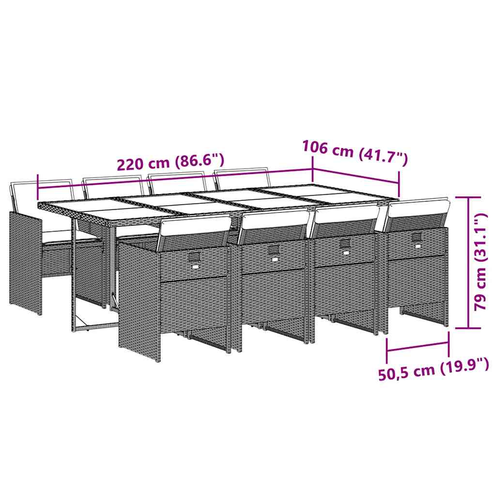 9-delige Tuinset poly rattan zwart is nu te koop bij PeponiXL, paradijselijk wonen!