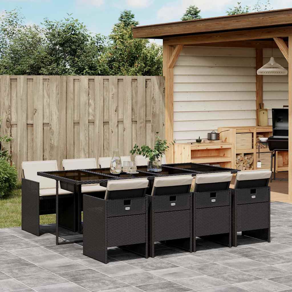 9-delige Tuinset poly rattan zwart is nu te koop bij PeponiXL, paradijselijk wonen!