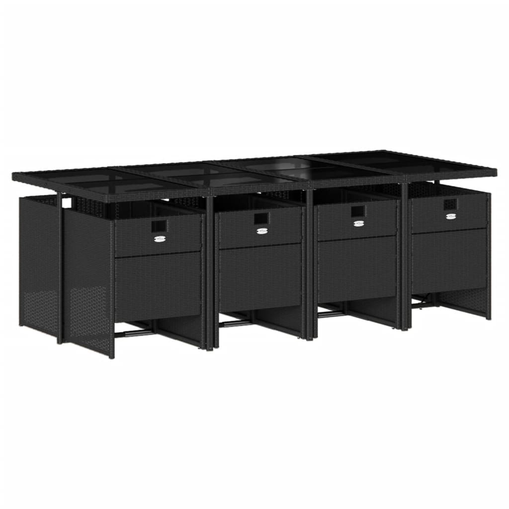 9-delige Tuinset poly rattan zwart is nu te koop bij PeponiXL, paradijselijk wonen!