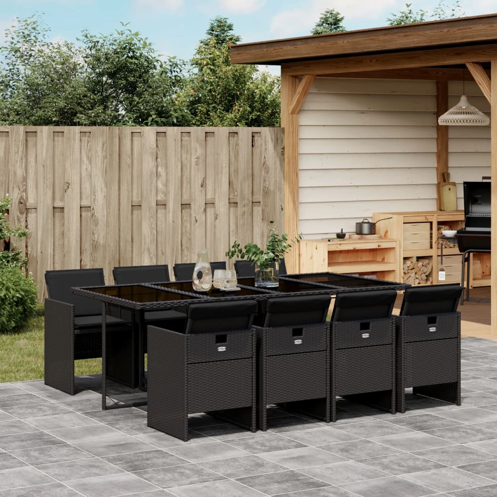 9-delige Tuinset poly rattan zwart is nu te koop bij PeponiXL, paradijselijk wonen!